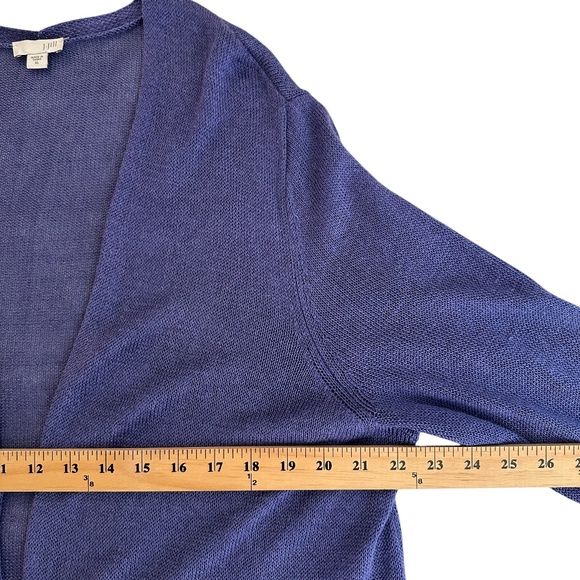 J Jill Long Length Duster Open Front Cardigan Womens XL Linen Blend Lagenlook - Picture 11 of 16